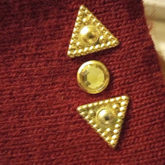 LDS OS 80's Look Beaded/Jeweled Burgundy Sweater Dress - Picture 9 of 15